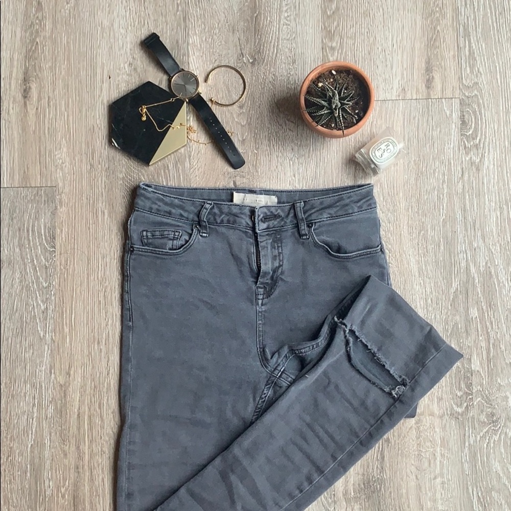 Washed Gray Topshop Jamie Skinny Jeans 26 (short)